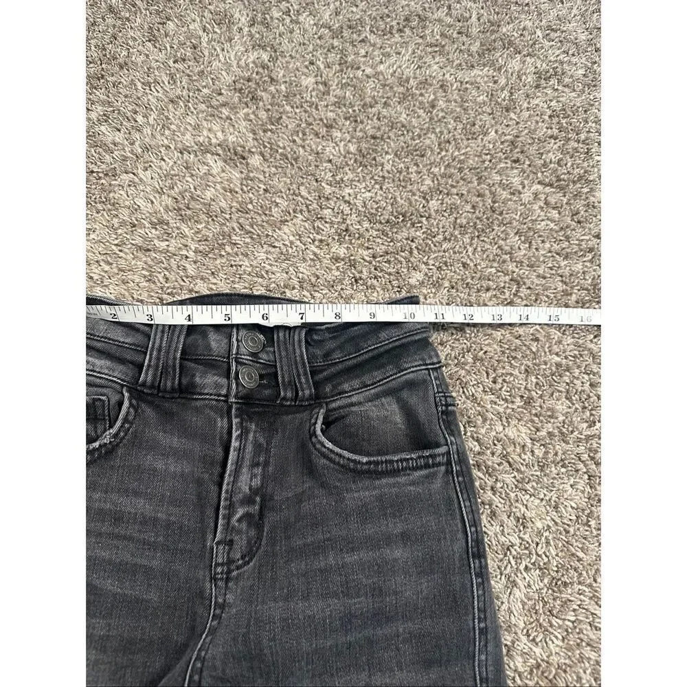 Flying Monkey High Rise Boot Stretch Jean Black Gray Wash Denim Flare Bootcut 23